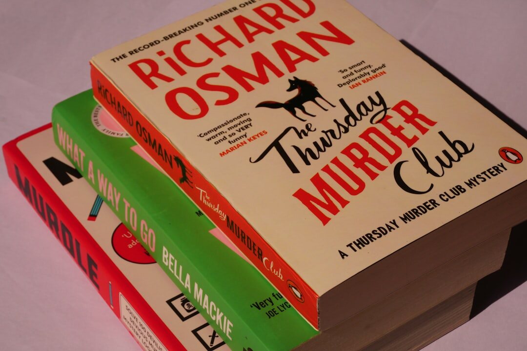 modern thriller book stack