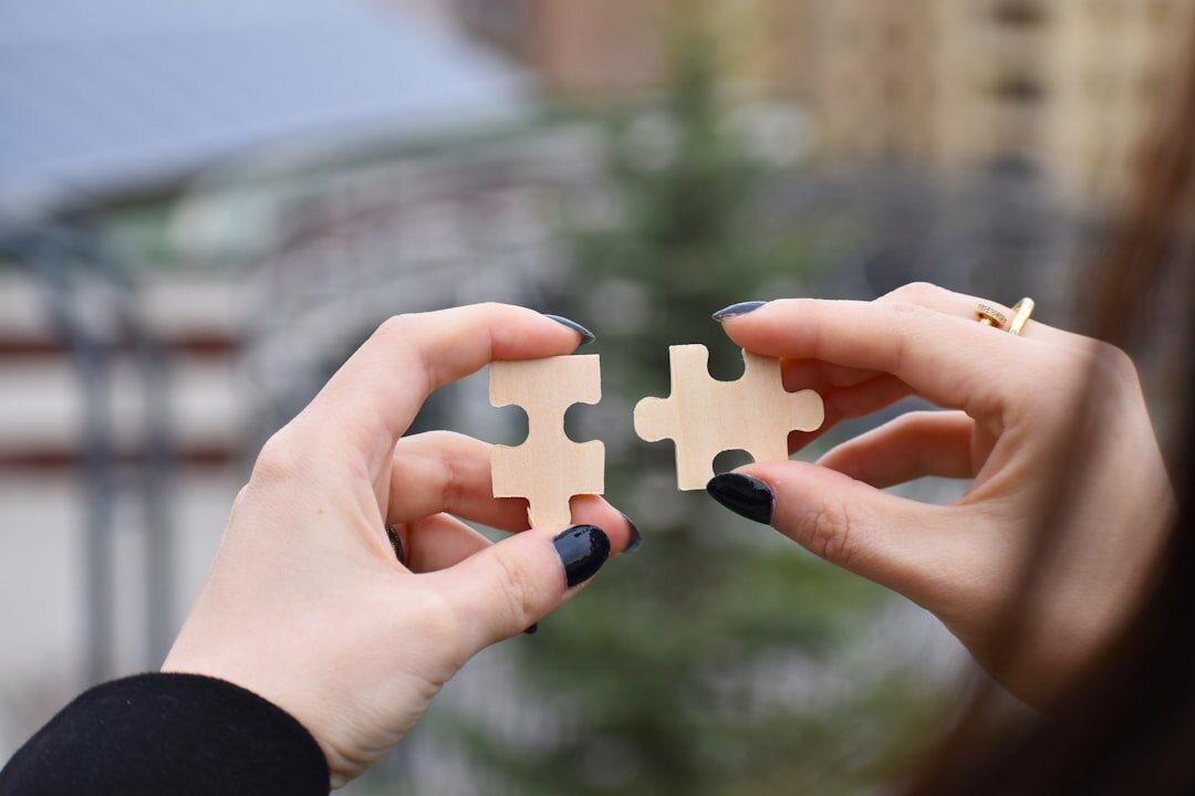 person solving puzzle