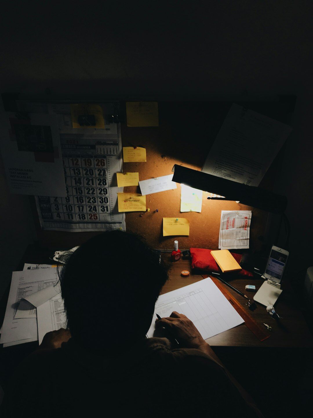 mystery writer at desk